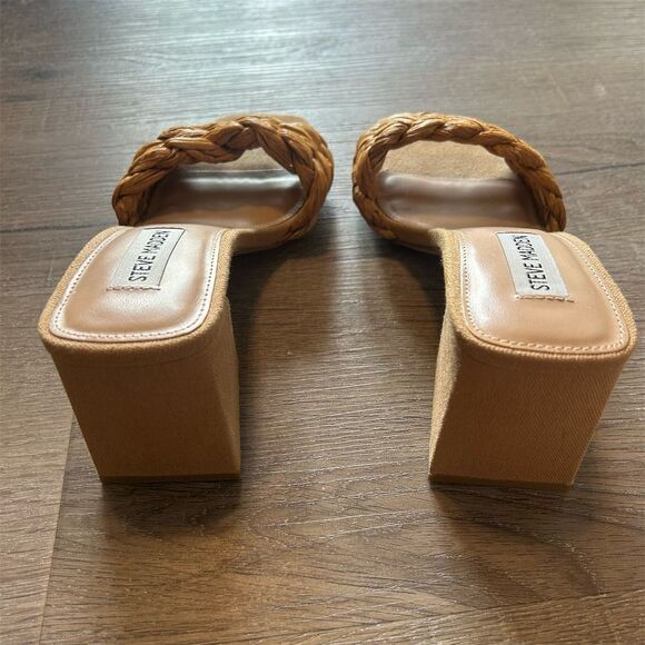 Steve Madden Women's Mylee Beige Block Heel Sandals Size 8 - Picture 3 of 10